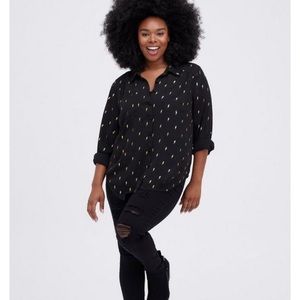 Torrid Madison georgette long‎ sleeve blouse